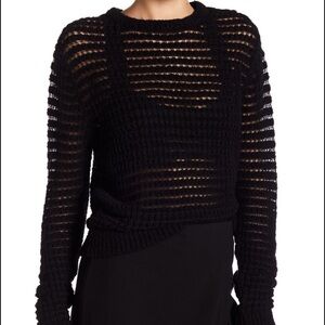 DKNY Black Open-Knit Sweater